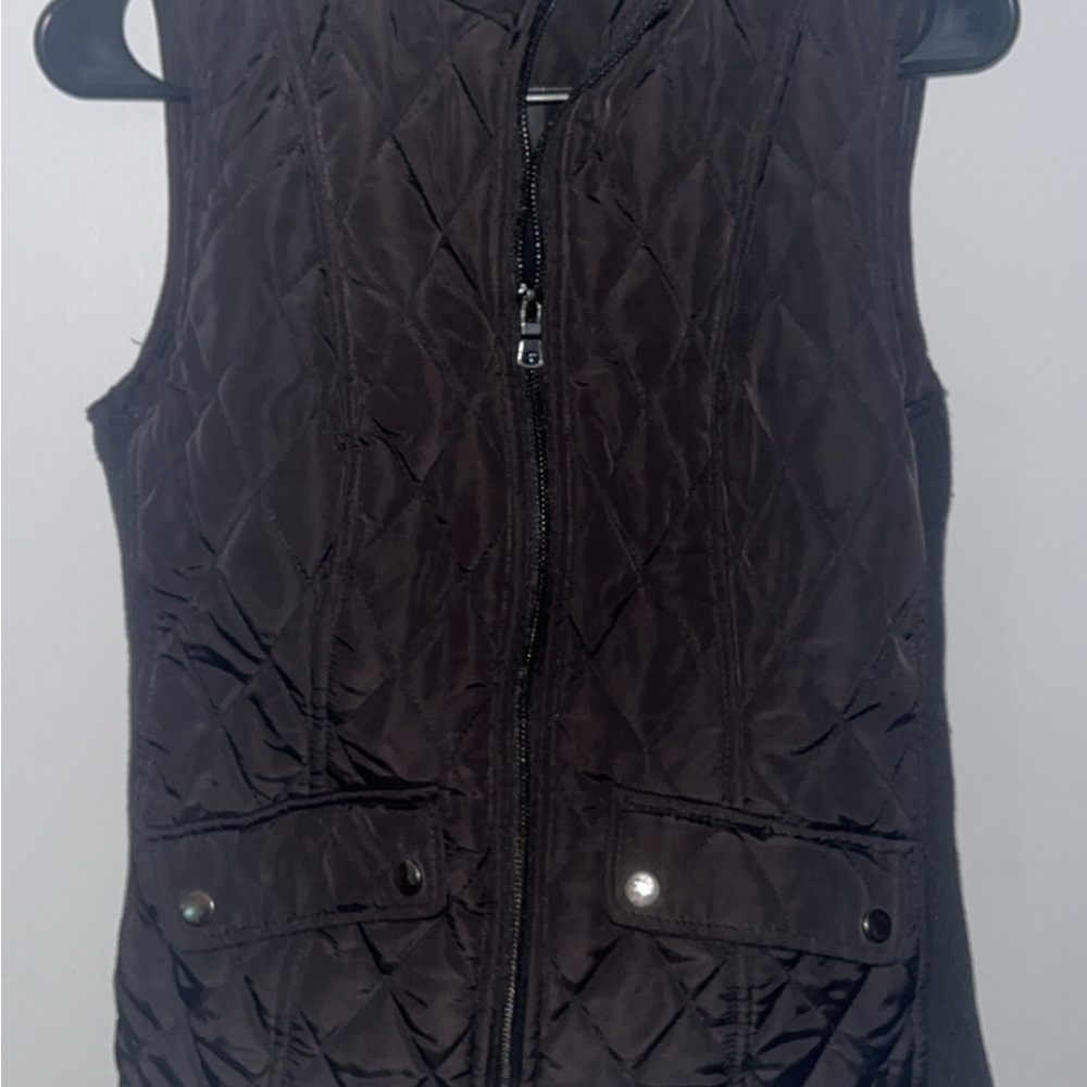 Women's Black Quilted Vest